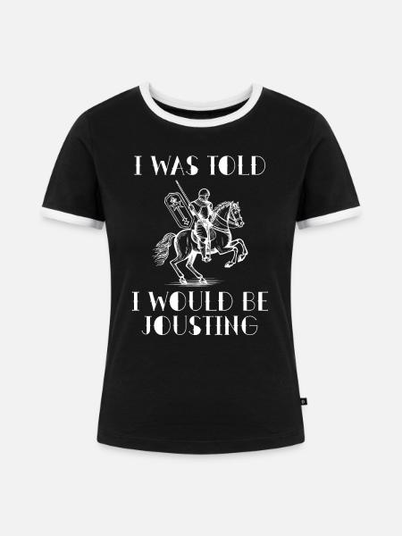 Ritter Mittelalterliche Renaissance-Ritterrüstung - Frauen Kontrast-T-Shirt - Schwarz/Weiß