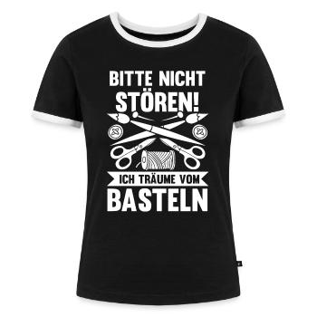 Bastler Basteln - Frauen Kontrast-T-Shirt - Schwarz/Weiß - Vorne - Selfina (174cm)