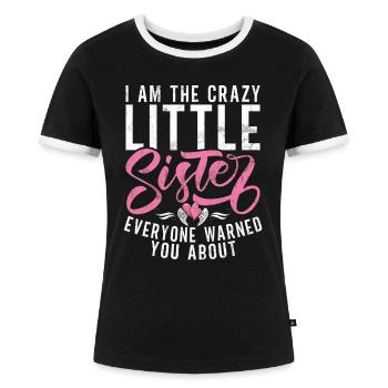 Little Sister Gifts - Frauen Kontrast-T-Shirt - Schwarz/Weiß - Vorne - Selfina (174cm)
