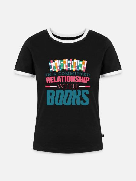 Book Lover's Bond - Frauen Kontrast-T-Shirt - Schwarz/Weiß