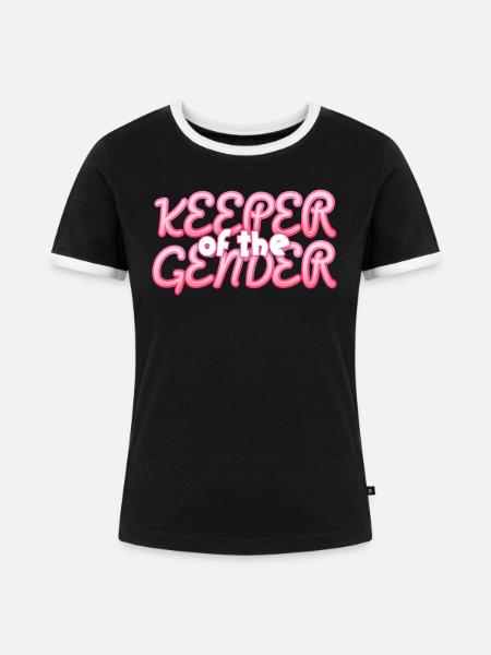 Hüter des Geschlechts - Frauen Kontrast-T-Shirt - Schwarz/Weiß