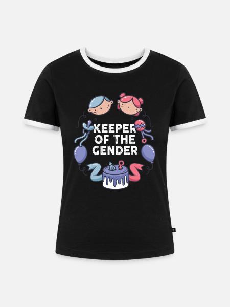 Hüter des Geschlechts - Frauen Kontrast-T-Shirt - Schwarz/Weiß
