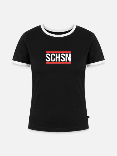 Sachse Sächsin Sachsen - Frauen Kontrast-T-Shirt - Schwarz/Weiß