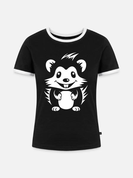Stinktier - Frauen Kontrast-T-Shirt - Schwarz/Weiß