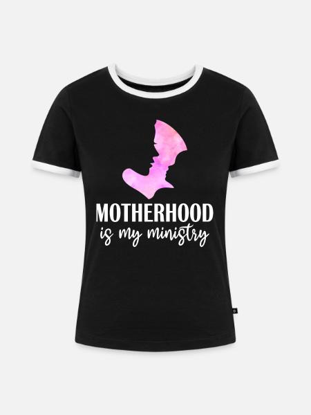Mutterschaft ist mein Dienst - Frauen Kontrast-T-Shirt - Schwarz/Weiß