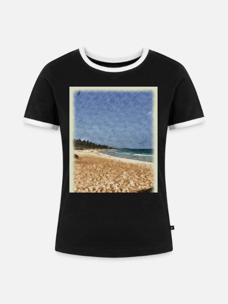 Meeresrauschen - Frauen Kontrast-T-Shirt - Schwarz/Weiß