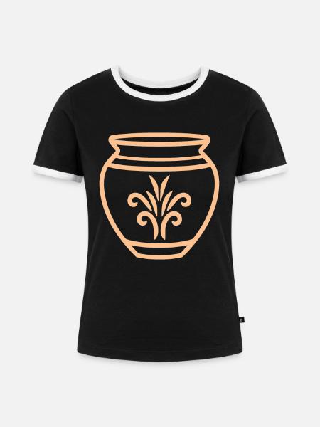 Töpferei - Frauen Kontrast-T-Shirt - Schwarz/Weiß