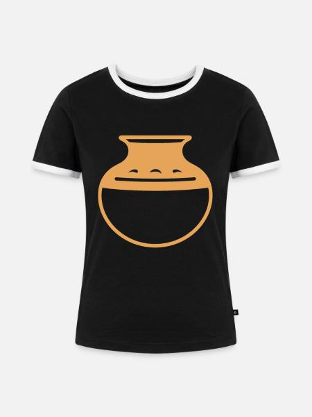Töpferei - Frauen Kontrast-T-Shirt - Schwarz/Weiß