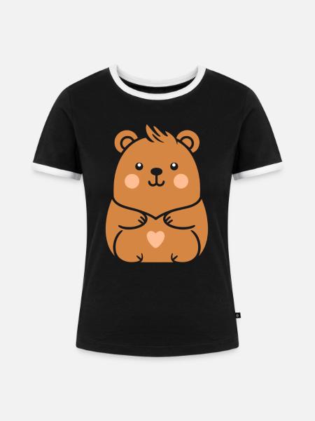 Capybara - Frauen Kontrast-T-Shirt - Schwarz/Weiß