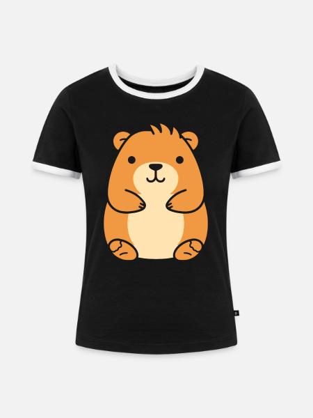 Capybara - Frauen Kontrast-T-Shirt - Schwarz/Weiß