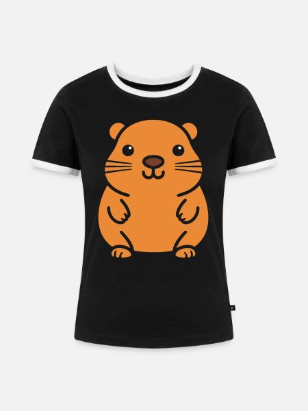 Capybara - Frauen Kontrast-T-Shirt - Schwarz/Weiß