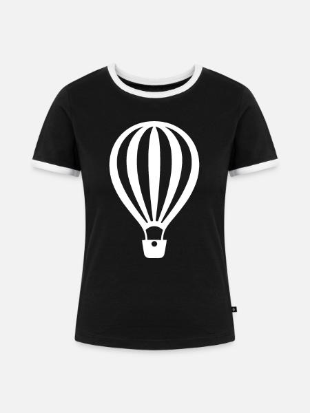 Luftballon - Frauen Kontrast-T-Shirt - Schwarz/Weiß