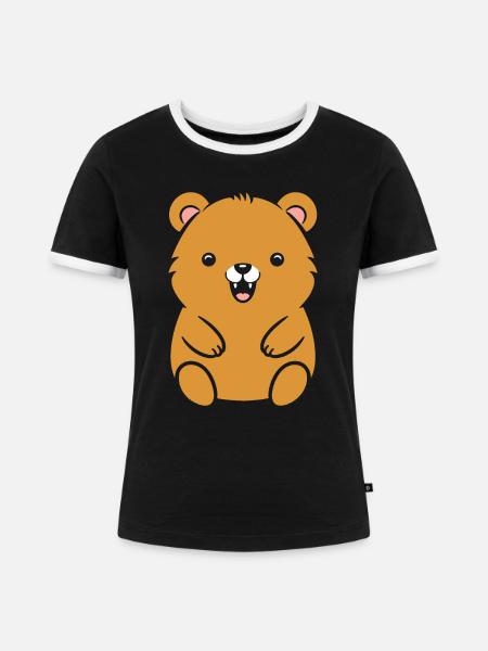 Quokka - Frauen Kontrast-T-Shirt - Schwarz/Weiß