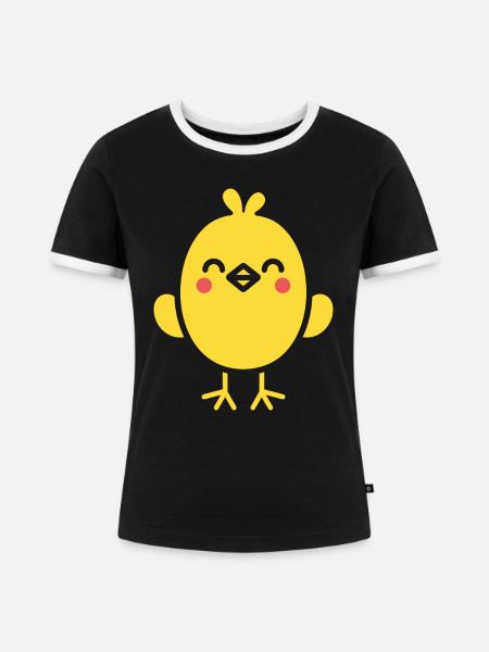Küken - Frauen Kontrast-T-Shirt - Schwarz/Weiß