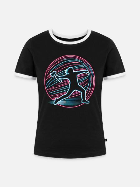 Axt Werfen Beil Werfer Äxte - Frauen Kontrast-T-Shirt - Schwarz/Weiß