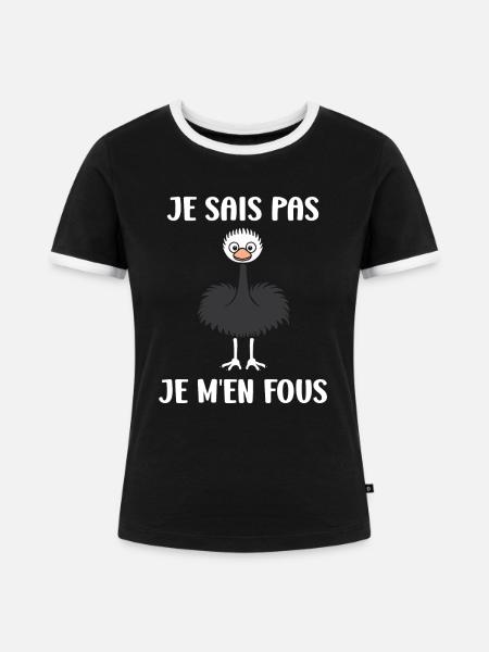 Strauß Zitat - Frauen Kontrast-T-Shirt - Schwarz/Weiß