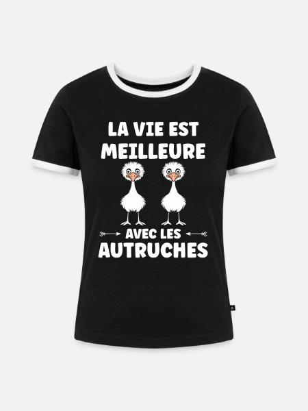 Strauß Zitat - Frauen Kontrast-T-Shirt - Schwarz/Weiß