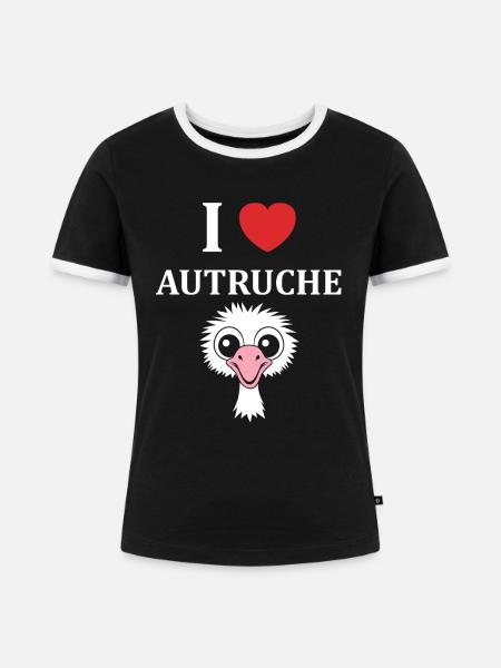 Humorvolles Strauß-Zitat - Frauen Kontrast-T-Shirt - Schwarz/Weiß