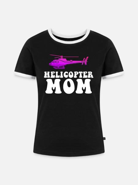 Helikopter Eltern Lustige Helikoptermutter - Frauen Kontrast-T-Shirt - Schwarz/Weiß