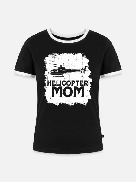 Helikopter Eltern Lustige Helikoptermutter - Frauen Kontrast-T-Shirt - Schwarz/Weiß