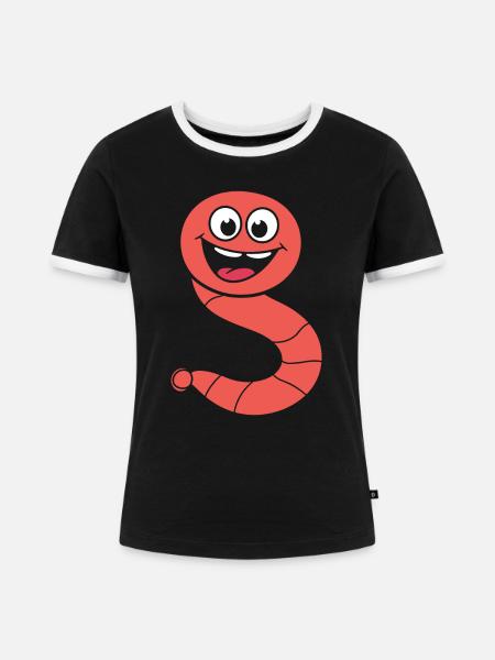 regenwürmer - Frauen Kontrast-T-Shirt - Schwarz/Weiß