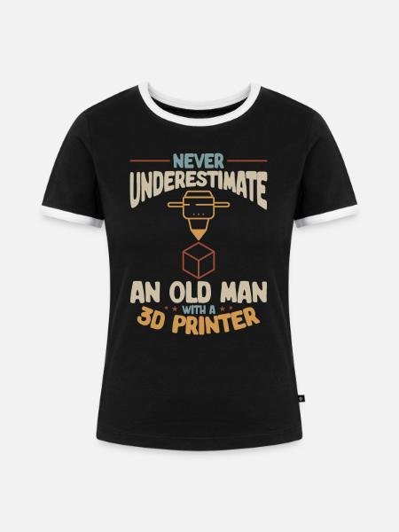 3D Drucker 3D Druck - Frauen Kontrast-T-Shirt - Schwarz/Weiß