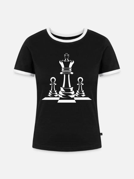 Schachspiele - Frauen Kontrast-T-Shirt - Schwarz/Weiß