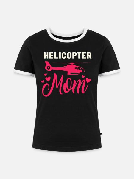 Helikopter Eltern Lustige Helikoptermutter - Frauen Kontrast-T-Shirt - Schwarz/Weiß