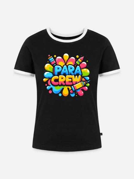 Para Crew Paraprofessional Parapro Lehrer - Frauen Kontrast-T-Shirt - Schwarz/Weiß