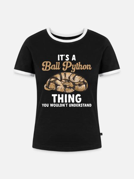 Ball Python Schlange Königspython - Frauen Kontrast-T-Shirt - Schwarz/Weiß