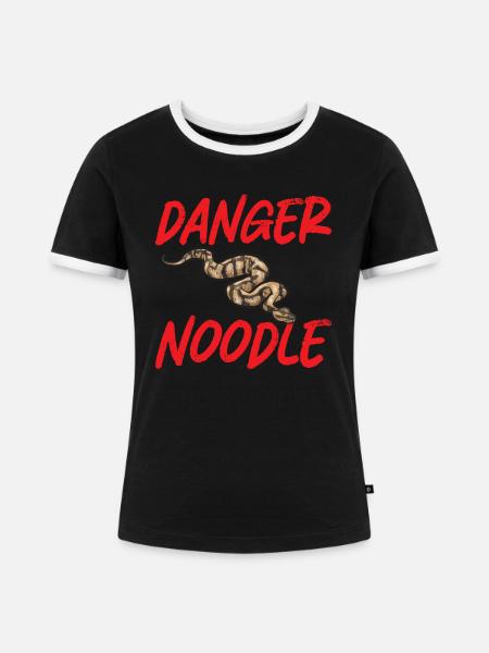 Ball Python Schlange Königspython - Frauen Kontrast-T-Shirt - Schwarz/Weiß