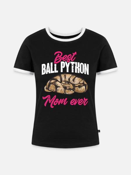 Ball Python Schlange Königspython - Frauen Kontrast-T-Shirt - Schwarz/Weiß