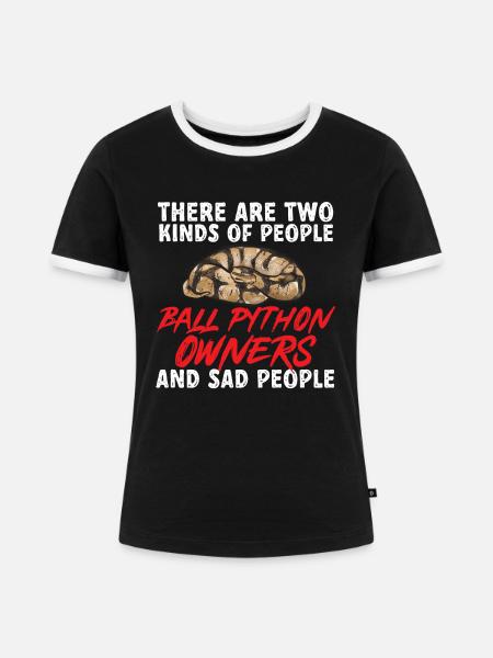 Ball Python Schlange Königspython - Frauen Kontrast-T-Shirt - Schwarz/Weiß