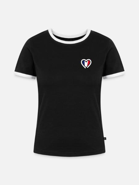 Patriotisches Frankreich - Frauen Kontrast-T-Shirt - Schwarz/Weiß
