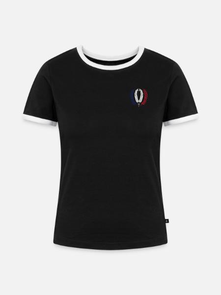 Patriotisches Frankreich - Frauen Kontrast-T-Shirt - Schwarz/Weiß