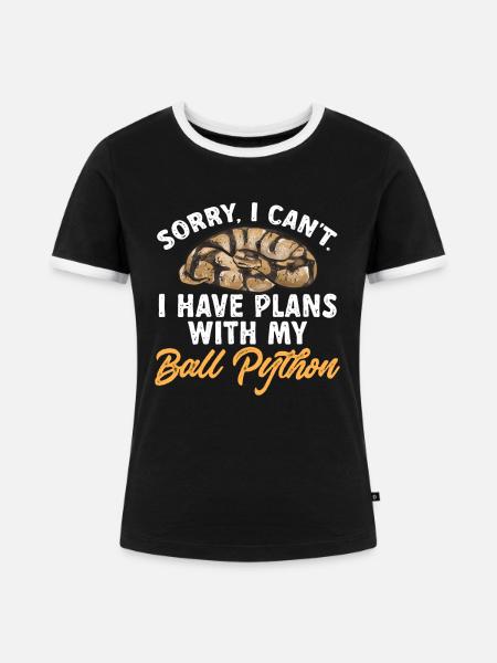 Ball Python Schlange Königspython - Frauen Kontrast-T-Shirt - Schwarz/Weiß