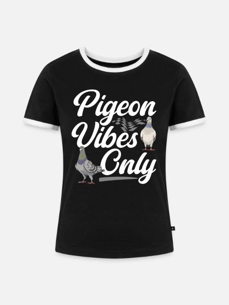 Taubensport Taubenzüchter Brieftaube - Frauen Kontrast-T-Shirt - Schwarz/Weiß