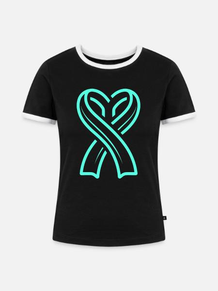 Aufklärung über Gebärmutterhalskrebs - Frauen Kontrast-T-Shirt - Schwarz/Weiß