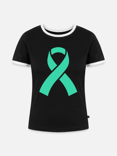 Aufklärung über Gebärmutterhalskrebs - Frauen Kontrast-T-Shirt - Schwarz/Weiß