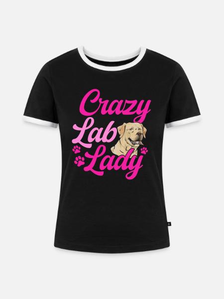 Gelber Labrador Retriever - Frauen Kontrast-T-Shirt - Schwarz/Weiß