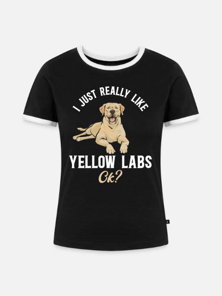 Gelber Labrador Retriever - Frauen Kontrast-T-Shirt - Schwarz/Weiß