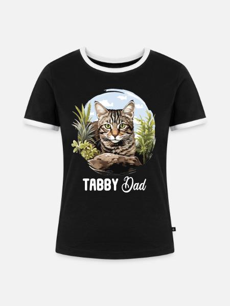 Tabby Kätzchen Tabby Katze - Frauen Kontrast-T-Shirt - Schwarz/Weiß