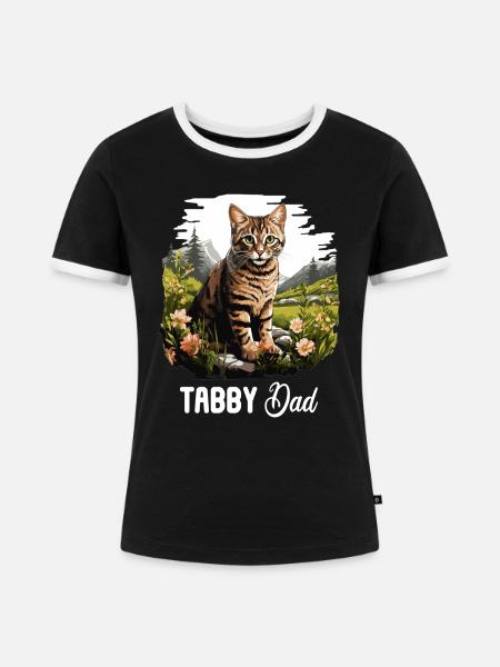 Tabby Kätzchen Tabby Katze - Frauen Kontrast-T-Shirt - Schwarz/Weiß
