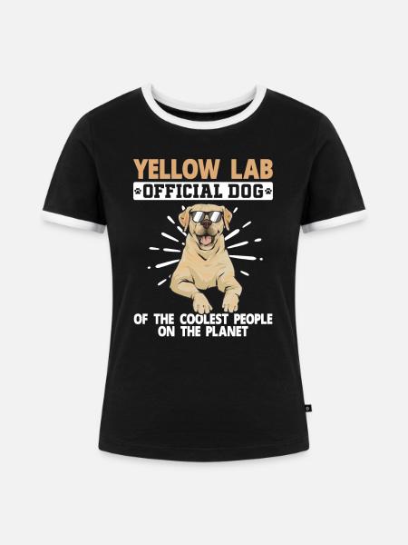 Gelber Labrador Retriever - Frauen Kontrast-T-Shirt - Schwarz/Weiß