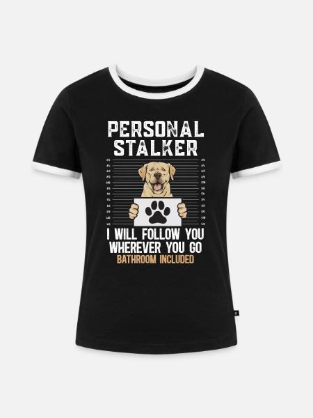Gelber Labrador Retriever - Frauen Kontrast-T-Shirt - Schwarz/Weiß