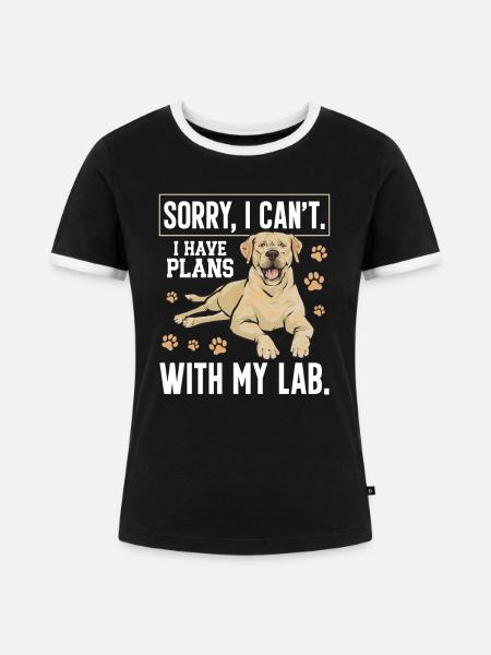 Gelber Labrador Retriever - Frauen Kontrast-T-Shirt - Schwarz/Weiß