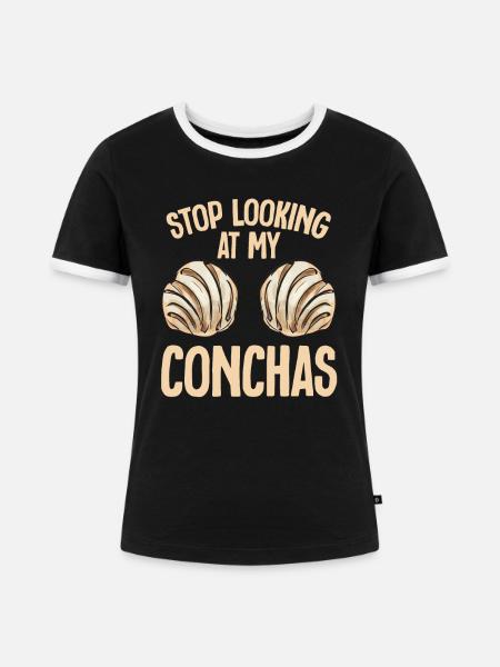 Concha Hispanic Mexikanisch Pan Dulce - Frauen Kontrast-T-Shirt - Schwarz/Weiß