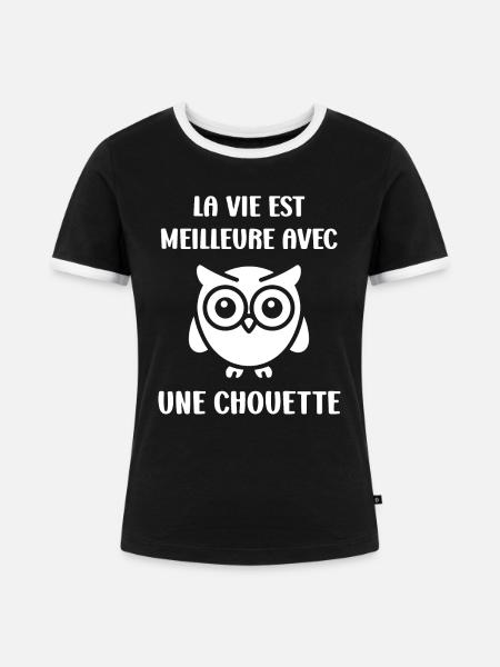 Netter Humor - Frauen Kontrast-T-Shirt - Schwarz/Weiß
