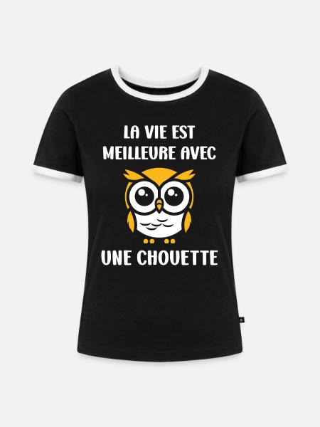 Netter Humor - Frauen Kontrast-T-Shirt - Schwarz/Weiß