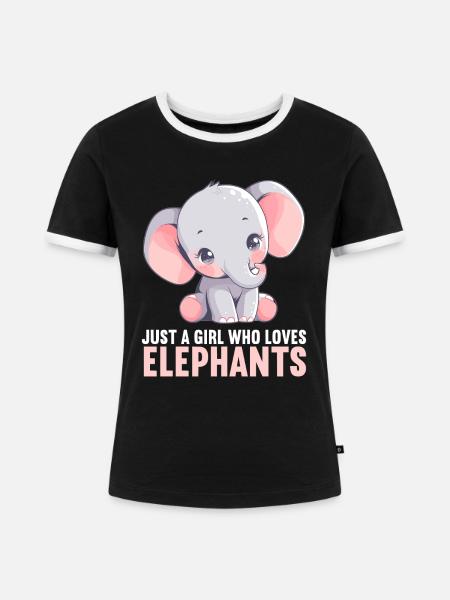Elefanten Elefant - Frauen Kontrast-T-Shirt - Schwarz/Weiß